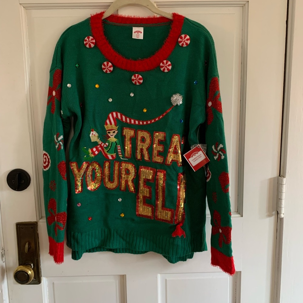 Ugly Christmas Sweater -Treat Your Elf!